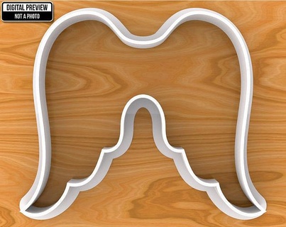 angel wings cookie cutter dough food form fondant mold shape bitcoin winter holiday year christmas christianity god kitchen supplies tools utensils cutters house dining 3d print model - Mito3D