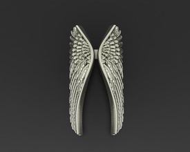 engel flügel ring juwel schmuck druckbar fliege flug ringe mode schönheit textur oxidiert feder fliegend vogel natur 3d print model - Mito3D