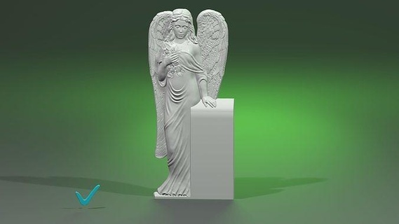 angelo donna in piedi fiori artcam cnc 3d 3dprint scultura sollievo stampante lavorazione stampabile donne arte sculture 3d print model - Mito3D