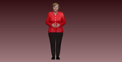 angela merkel 3d model ready print sculpture 3dmodel art sculptures human german politician woman powerfull fullbody 3dprint printable 3d print model - Mito3D
