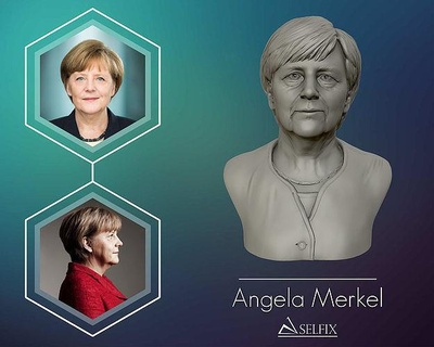 angela merkel 3d portrait sculpture statue people face art sculptures bust woman german 3d print model - Mito3D
