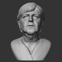 Angela Merkel 3d Yazdır model Vesika heykel Sanat Kadın heykelcik insanlar baş büst Almanya dekoratif galeri baskı heykeller 3d print model - Mito3D