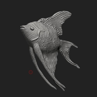 poisson ange sculpter mer créature l'eau animal animaux art sculptures 3d print model - Mito3D