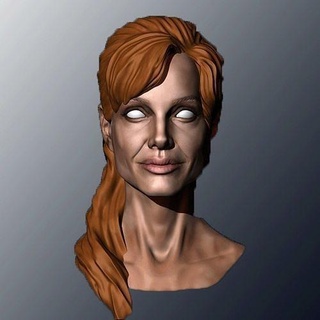 angelina jolie cabeza escultura Angelina Jolie puntilla Brad Pitt estatua actor actoress semejanza realista Holywood figura hiperreal Arte esculturas 3d print model - Mito3D