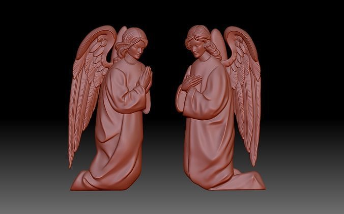 Engel Flügel Amor Cherub religiou Objekt Trauernde Linderung bas Kunst 3D print model - Mito3D
