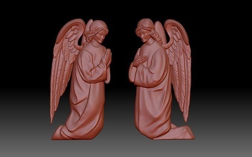 angels angel wing cupid cherub religiou object mourner relief bas art 3d print model - Mito3D