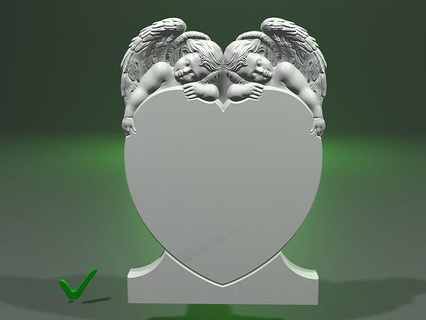 angeli cuore cnc fresatura 3d stampa tomba artcam arte sculture 3d print model - Mito3D
