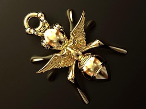 angle ant jewelry animal pendant silver gold anglependant fly insect pendants 3d print model - Mito3D
