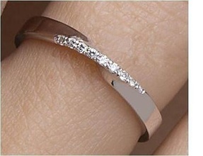 Winkel Single Schmuck Frau Mode druckbar Sterling Silber Ring Juwel Engagement Hochzeit Platin Diamant brillant Gold Schönheit Ringe 3d print model - Mito3D