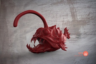 peixe-sapo de brinquedo a arte pescador peixe tamboril monstro oceano do mar figura esculturas 3d print model - Mito3D
