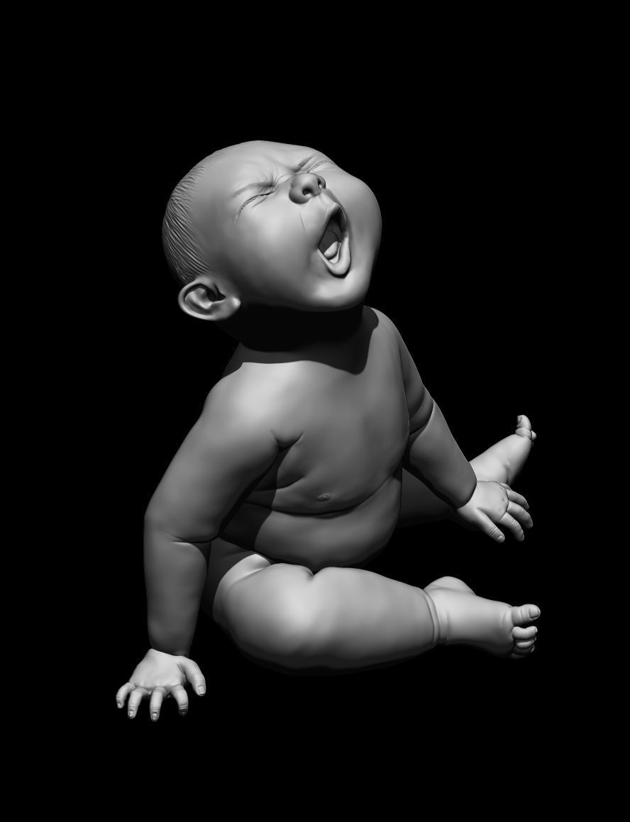 bravo bebê escultura arte humano personagem corpo estátua deco esculturas imprimível criatura criança impressão 3D print model - Mito3D