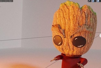 angry baby groot guardians of galaxy cartoon gaurdiansofthegalaxy movie keychain 3dprinted colored model charachter medal toy cute games toys 3d print model - Mito3D