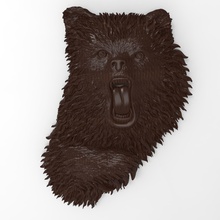 orso arrabbiato bassorilievo cnc art grizzly bas di soccorso la scultura formazione muffa 3d stampa stampabile Stampa high poly animale wild obj stl sculture 3d print model - Mito3D
