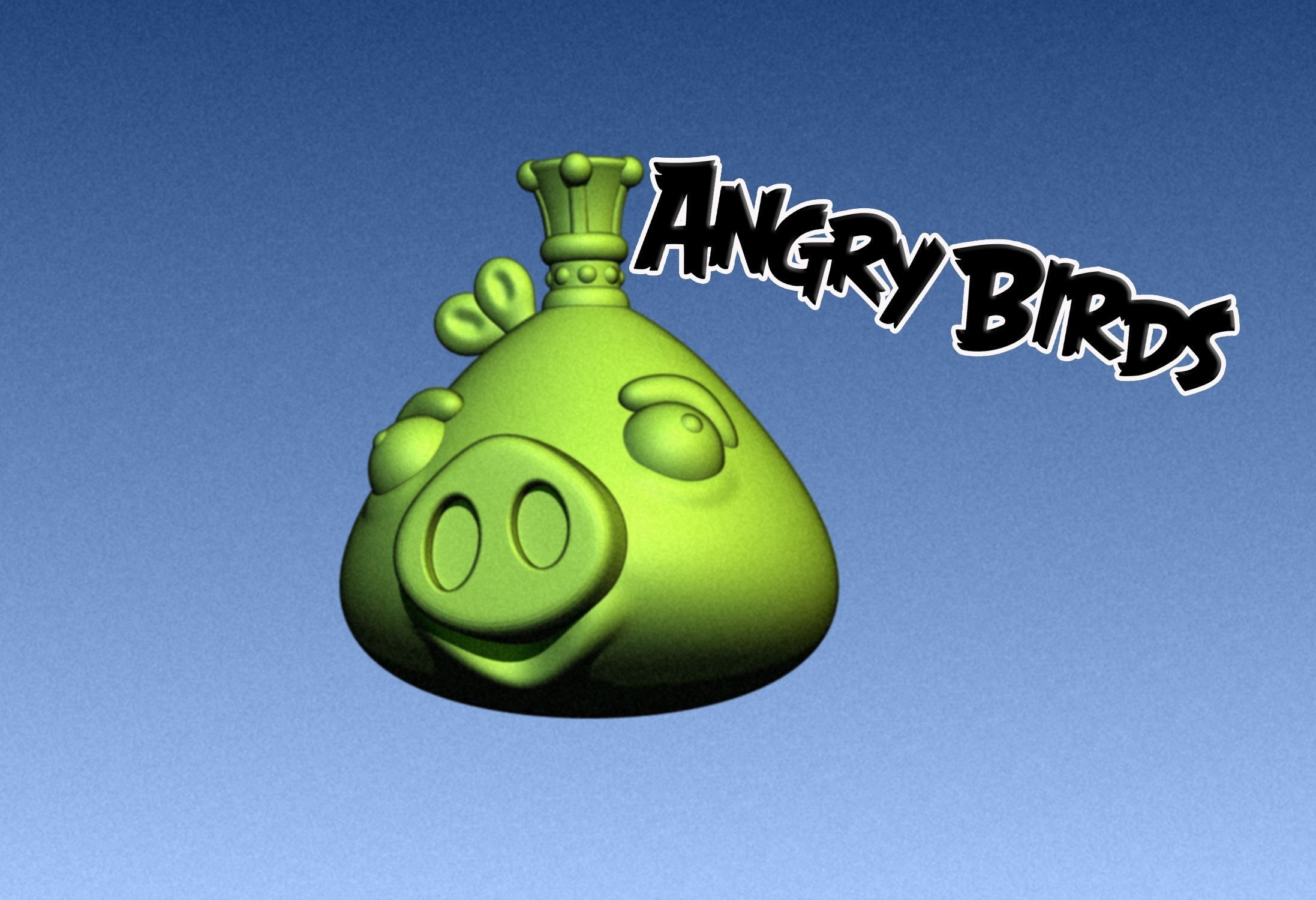 angry birds pig king angrybirds game gaming toys fun nintendo sega atari commodore gadget games 3D print model - Mito3D
