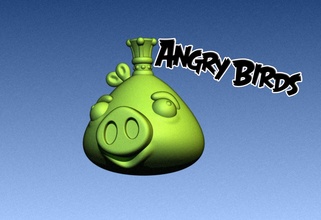 angry birds pig king angrybirds game gaming toys fun nintendo sega atari commodore gadget games 3d print model - Mito3D