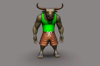 angry bull 3d printable model indian boxer morning home shorts colored games toys 3d print model - Mito3D