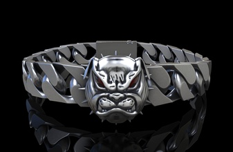angry bulldog bracelet dog pitbull thorns collar thorn jewelry bracelets irate wroth 3d print model - Mito3D