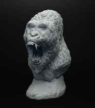 angry gorilla bust intended 3d printing sculpt animal face beast mammal monkey king statue africa creature sculpture printable print 3dprint ape roaring head art sculptures 3d print model - Mito3D