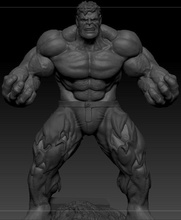 angry hulk scupture gifthulk 3dprinting marvel superhero hero mutation games toys 3d print model - Mito3D