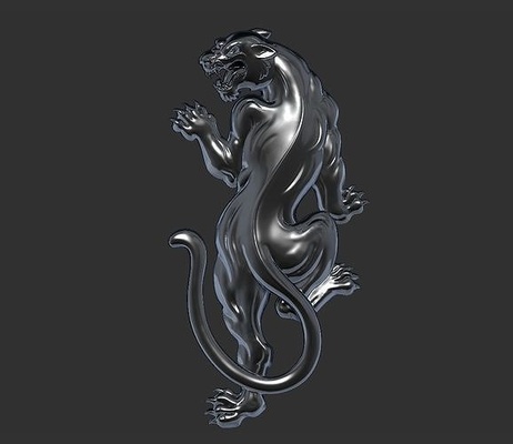 angry leopard wild animal tiger cheetah pendant jewel jewelry highpoly printable relief carving statue sculpture beast creature pendants 3d print model - Mito3D