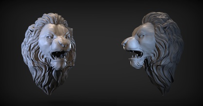 angry lion head art sculpture statue halloween illustration anatomy monster marble body zbrush tool print 3d creature printable jewelry other 3d print model - Mito3D
