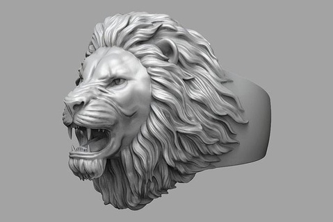 angry lion ring 3d print jewelry silver gold printable jewel fashion nature diamond jewellery male men rings mouth teeth art 3d print model - Mito3D