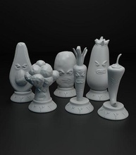 angry vegetables chess pieces set intended 3d printing game printable stylized cute print strategy cartoon minis miniature figurine sculpture statue games toys vegetable vegan board 3d print model - Mito3D