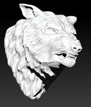 bravo lobo cão monstro lua demônio figura glamour cabeça jóias impressão imprimível fracasso animal selvagem agressivo cnc sangue ataque caçador arte esculturas 3d print model - Mito3D
