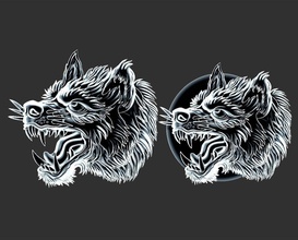 angry wolf head moon wild animal beast howl pendant jewel jewelry ornament statue cnc sculpture decoration highpoly necklace pendants 3d print model - Mito3D