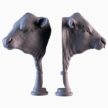 angus taureau toro minotaure animal statue tête buste torse miniature jeu plateau décor décoration argent bronze or art sculptures 3d print model - Mito3D