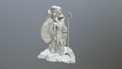 anibus statue of égyptien dieu impression tombeau pierre tombale crâne mur tombe vieux sépulcre calcul moussu publier pouvez sculpture jeux jouets jeu accessoires 3d print model - Mito3D
