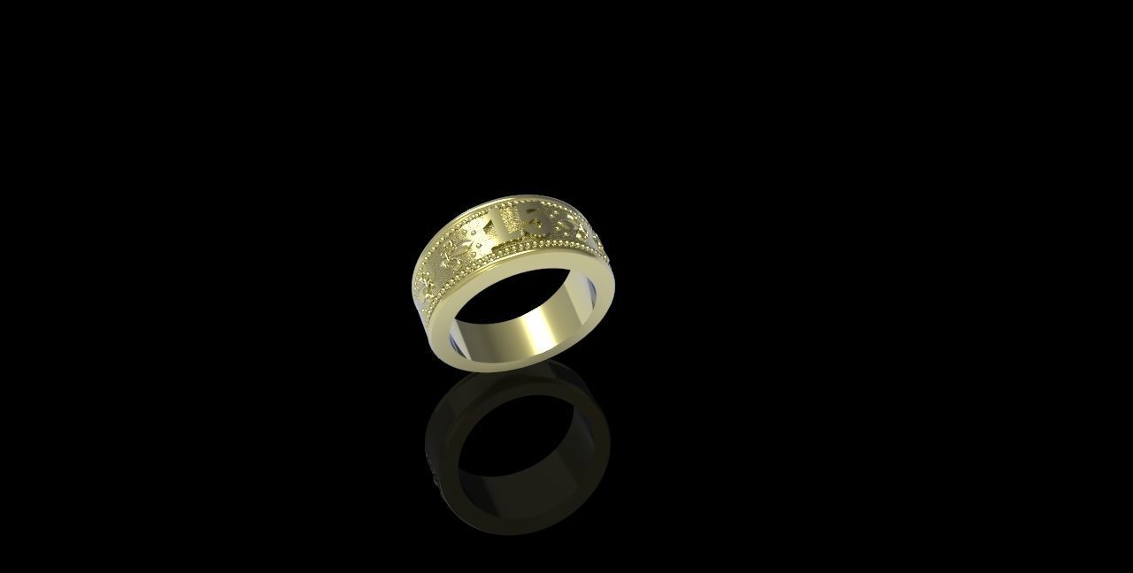 Anillo fünfzehn flor lis Schmuck Luxus Platin druckbar Gold Juwel Ringe 3D print model - Mito3D