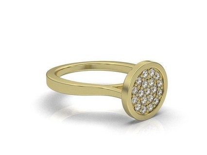 Anillo circulo paver bijoux or argent imprimable anneaux diamant bague bijou brillant engagement mode goujat beauté carat conception 3d print model - Mito3D