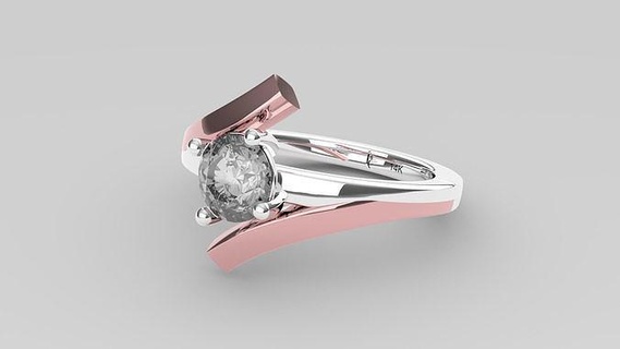 anillo comprometimento oro preto Rosa anillos Joyas Joyeria 3d stl grátis joalheria argolas 3d print model - Mito3D