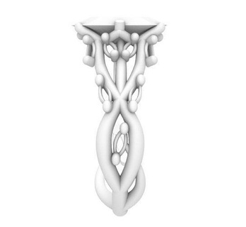 anillo diamante cruzado ring jewerly diamond oro diseno jewelry rings 3d print model - Mito3D