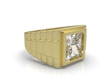 anillo estilo rolex piedra princesa joyería joya oro plata anillos imprimible diamante Moda belleza brillante 3d print model - Mito3D
