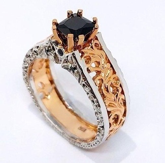 anillo floral anillo joyeria joyería oro plata joyería joya anillos 3d print model - Mito3D