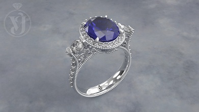 anillo de floristería gema central 10 x 8 la joyería el platino oro diseño gem brillante plata zafiro imprimible diamante amor moda y belleza diamant ruby vintag sterling los anillos 3d print model - Mito3D