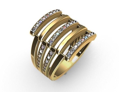 anillo mofo 07 luxo precioso joalheria moda gema elegante ouro imprimível 3d jóias argolas 3d print model - Mito3D