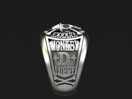 anillo 1 peça luffy ouro prata imprimível joalheria argolas noivado 3d print model - Mito3D
