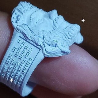 anillo padre nuestro religion jewelry god christian jewellery sculpture jesus religious catholic 3d rings 3d print model - Mito3D