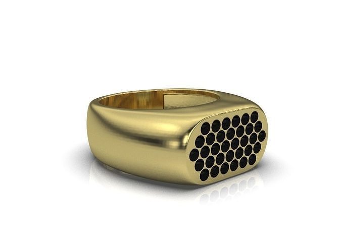 Anillo Abs hombre estilo pflastern Ring Schmuck Ringe Gold Diamant druckbar Silber Mode Juwel Design 3dprinted 3D print model - Mito3D