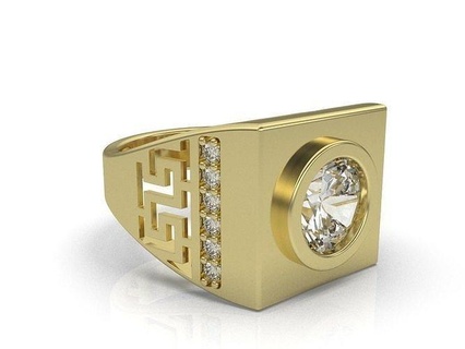anillo parà hombre redonda gioielleria anelli squillare diamante brillante platino bianca stampabile nozze argento delicato oro prezioso collezione gioiello 3d print model - Mito3D