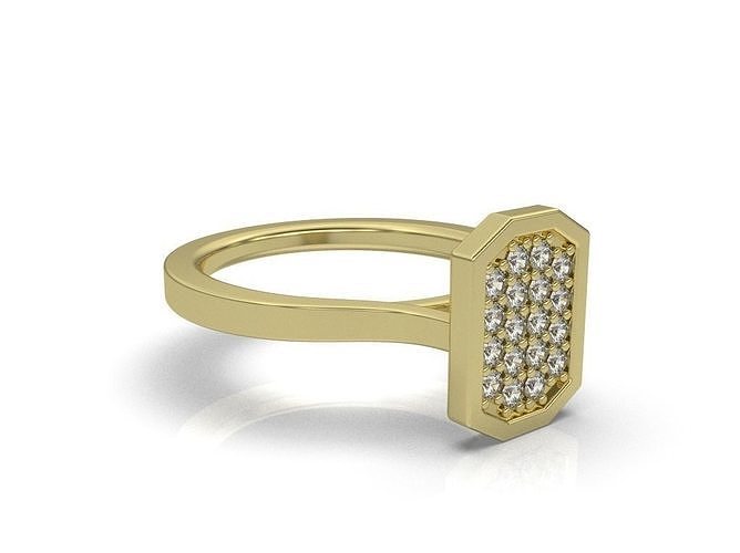 anillo pavimentar joyería joya oro plata anillos imprimible diamante Moda Boda compromiso belleza 3D print model - Mito3D