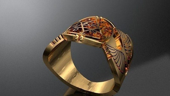 anillo rey salomon oro Arte guerra Galaxias estrella personaje mueble Jedi guerras juegos joyería joya anillos 3d print model - Mito3D