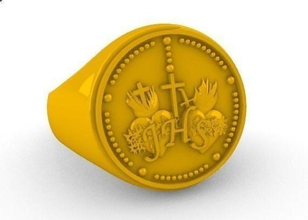 anillo rosário anel sm ilustração ouro equipamento arte símbolo impressão prata diamon imprimível joalheria argolas 3d print model - Mito3D