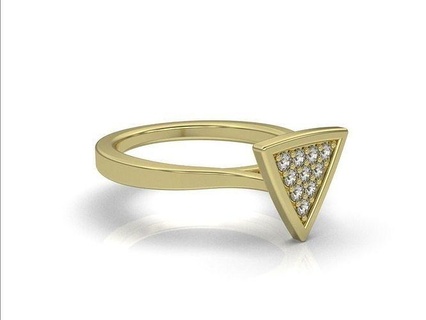 anillo trillion pave jewelry gold printable rings ring diamond silver engagement fashion beauty jewellery brilliant jewel cad design white 3d print model - Mito3D
