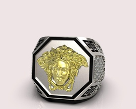 anillo de versace brillantes la joyería imprimible oro compromiso el diamante cad bracelate joya moda gem y belleza sterling zafiro aretes los anillos 3d print model - Mito3D