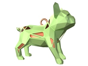 animale fascino bulldog cucciolo pendente gioiello gioielleria moda bellezza carina stampa stampabile 3dprint accessori catena portachiavi braccialetto collana voronoi cane ciondoli 3d print model - Mito3D