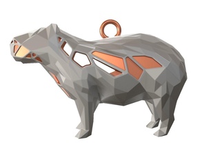 hayvan cazibe kapibara kolye mücevher takı moda güzellik şirin yazdır yazdırılabilir 3dprint lüks aksesuarlar anahtar zincir anahtarlık bilezik voronoi 3d print model - Mito3D